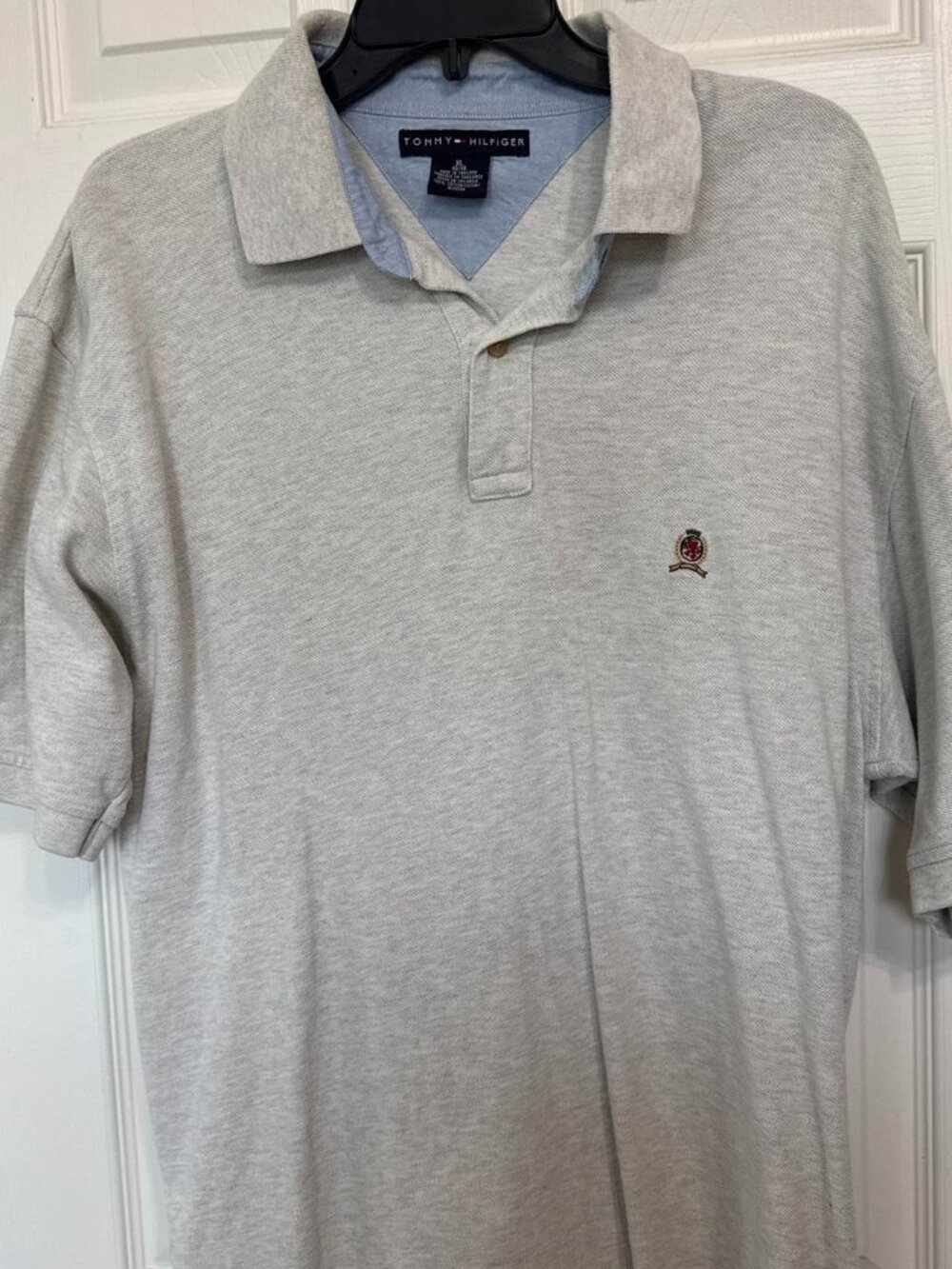 Grey Men’s XL Tommy Hilfiger heavyweight polo shirt #preppy #classic